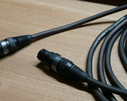 5 metre Microphone cable - Black Zilk, Gold - Handwired Affordable Audiophile